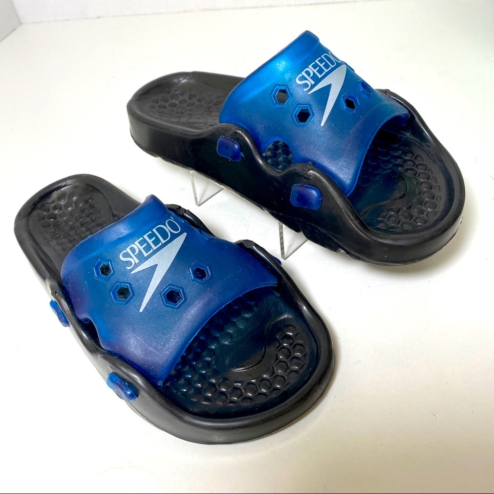 Speedo Children's Slide-On Flexible Sandals Swimwear Rubber Blue size 11